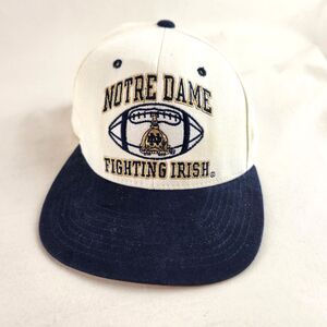 Notre Dame Fighting Irish Hat Mens White Blue Champion Snapback Cap Adjustable